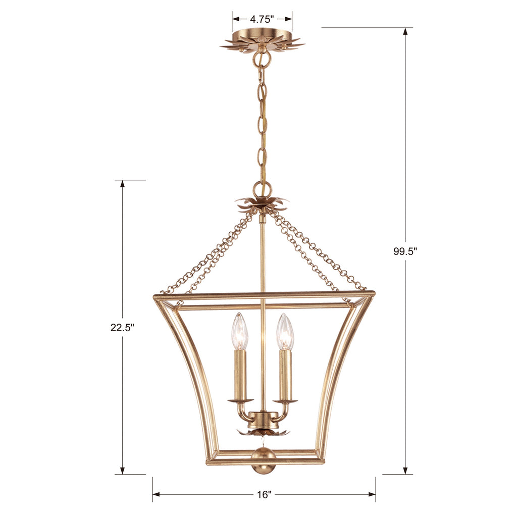 ##Antique Hardware## Broche 4 Light Antique Gold Mini Chandelier