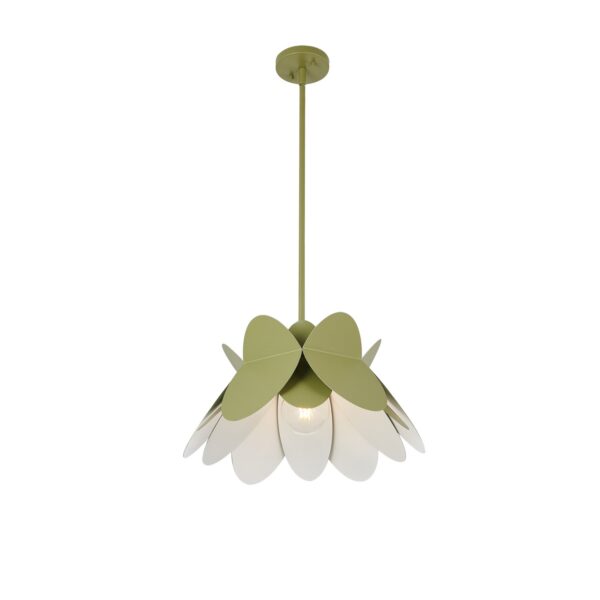 ##Antique Hardware## Flor 18 In Avocado Green Pendant