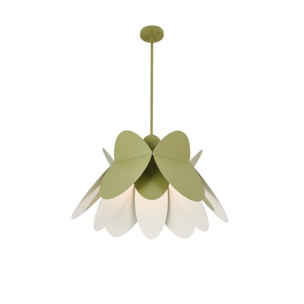 ##Antique Hardware## Flor 26 In Avocado Green Pendant