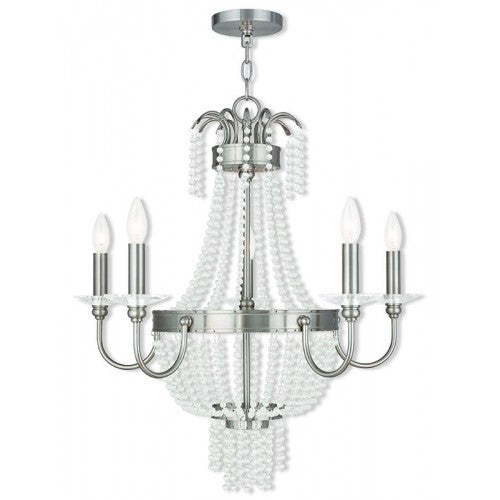 Antique Hardware 5 Light Brushed Nickel Chandelier Chandelier