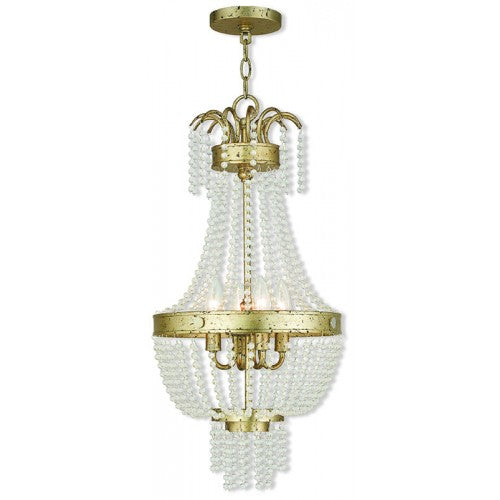 ##Antique Hardware## 4 Light Winter Gold Single Pendant