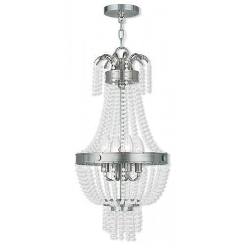 ##Antique Hardware## 4 Light Brushed Nickel Single Pendant