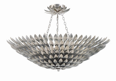 ##Antique Hardware## Broche 8 Light Antique Silver Chandelier