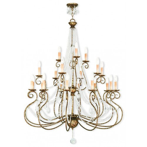 ##Antique Hardware## 21 Light European Bronze Foyer Chandelier