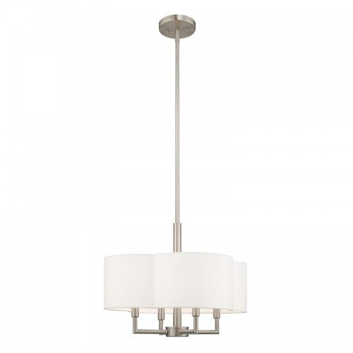 ##Antique Hardware## 4 Light Brushed Nickel Pendant Chandelier