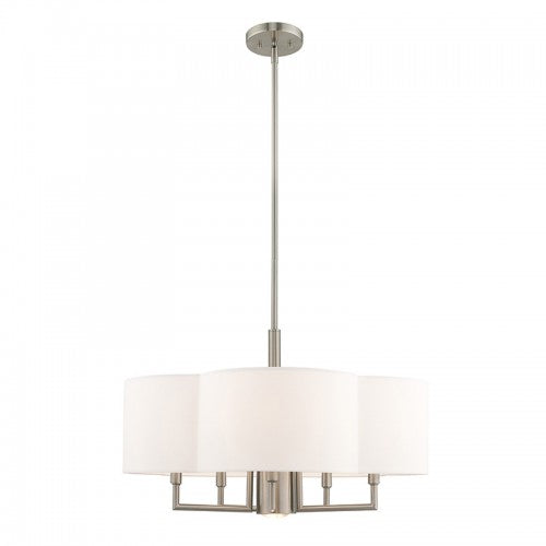 ##Antique Hardware## 6 Light Brushed Nickel Pendant Chandelier