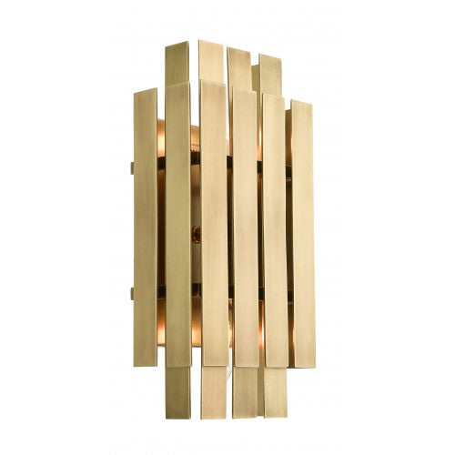 ##Antique Hardware## 2 Light Natural Brass ADA Wall Sconce