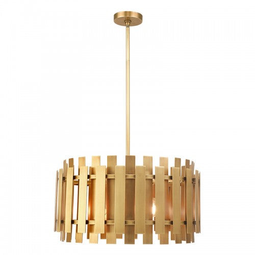 ##Antique Hardware## 5 Light Natural Brass Pendant Chandelier