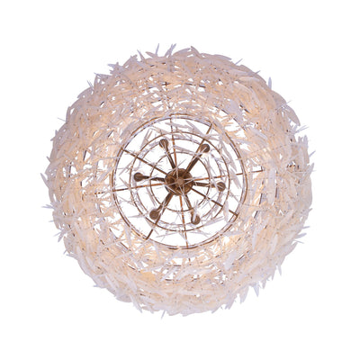 ##Antique Hardware## Sphere 28" Capiz Pendant