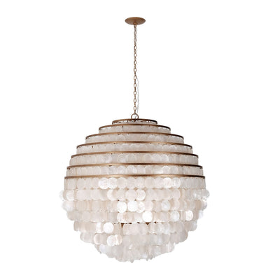 ##Antique Hardware## Sphere 36" Capiz Pendant