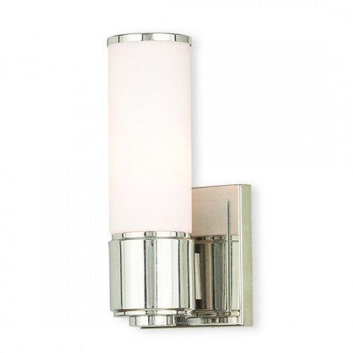 ##Antique Hardware## 1 Light Polished Nickel Wall Sconce/ Bath Light