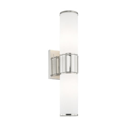 ##Antique Hardware## 2 Light Polished Nickel Wall Sconce/ Bath Light