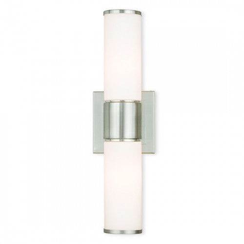 ##Antique Hardware## 2 Light Brushed Nickel Wall Sconce/ Bath Light
