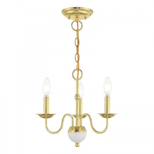 ##Antique Hardware## 3 Light Polished Brass Chandelier