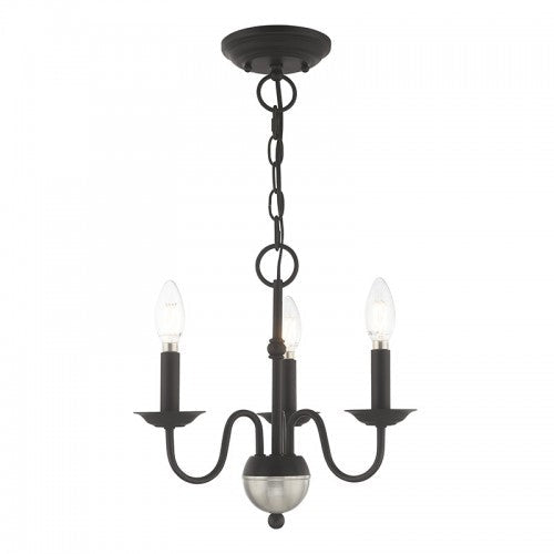 ##Antique Hardware## 3 Light Black Chandelier