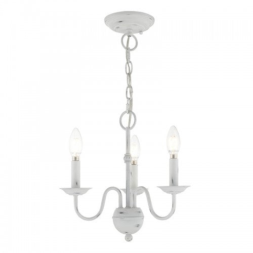 ##Antique Hardware## 3 Light Antique White Chandelier