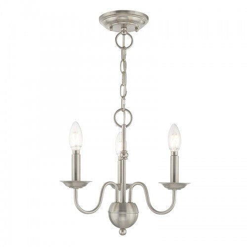 ##Antique Hardware## 3 Light Brushed Nickel Chandelier