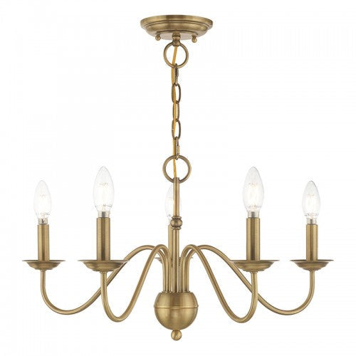 ##Antique Hardware## 5 Light Antique Brass Chandelier