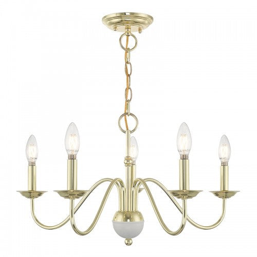 ##Antique Hardware## 5 Light Polished Brass Chandelier