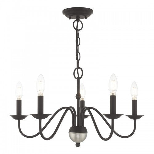 ##Antique Hardware## 5 Light Black Chandelier