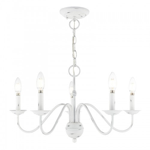 ##Antique Hardware## 5 Light Antique White Chandelier