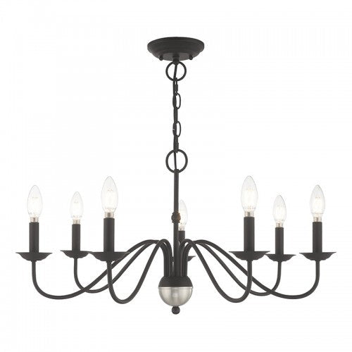 ##Antique Hardware## 7 Light Black Chandelier