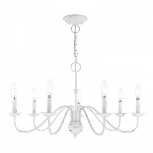 ##Antique Hardware## 7 Light Antique White Chandelier