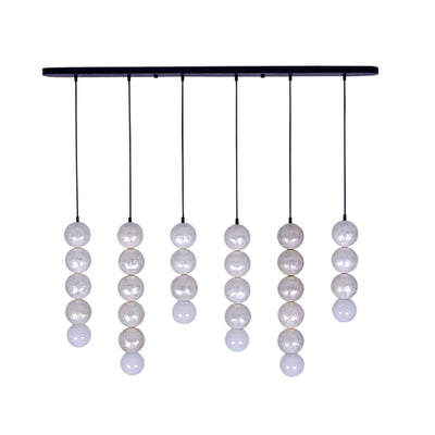 ##Antique Hardware## Pearls 6 Light Island