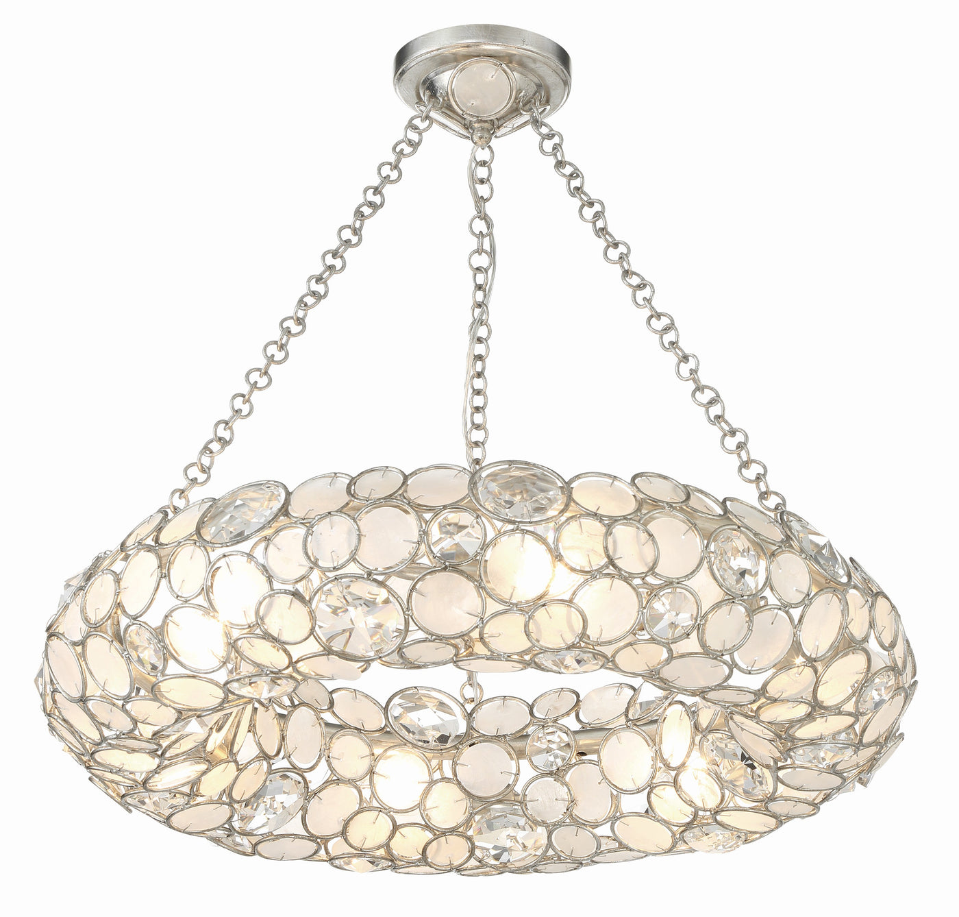 ##Antique Hardware## Palla 6 Light Antique Silver Chandelier