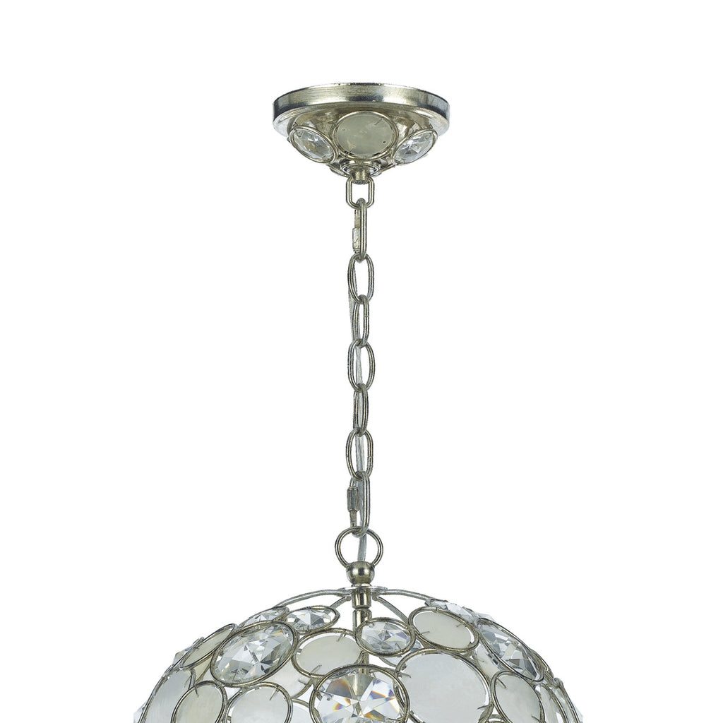 ##Antique Hardware## Palla 1 Light Antique Silver Sphere Pendant