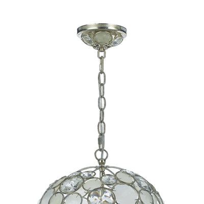 ##Antique Hardware## Palla 1 Light Antique Silver Sphere Pendant