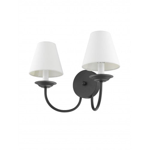 ##Antique Hardware## 2 Light Black Wall Sconce