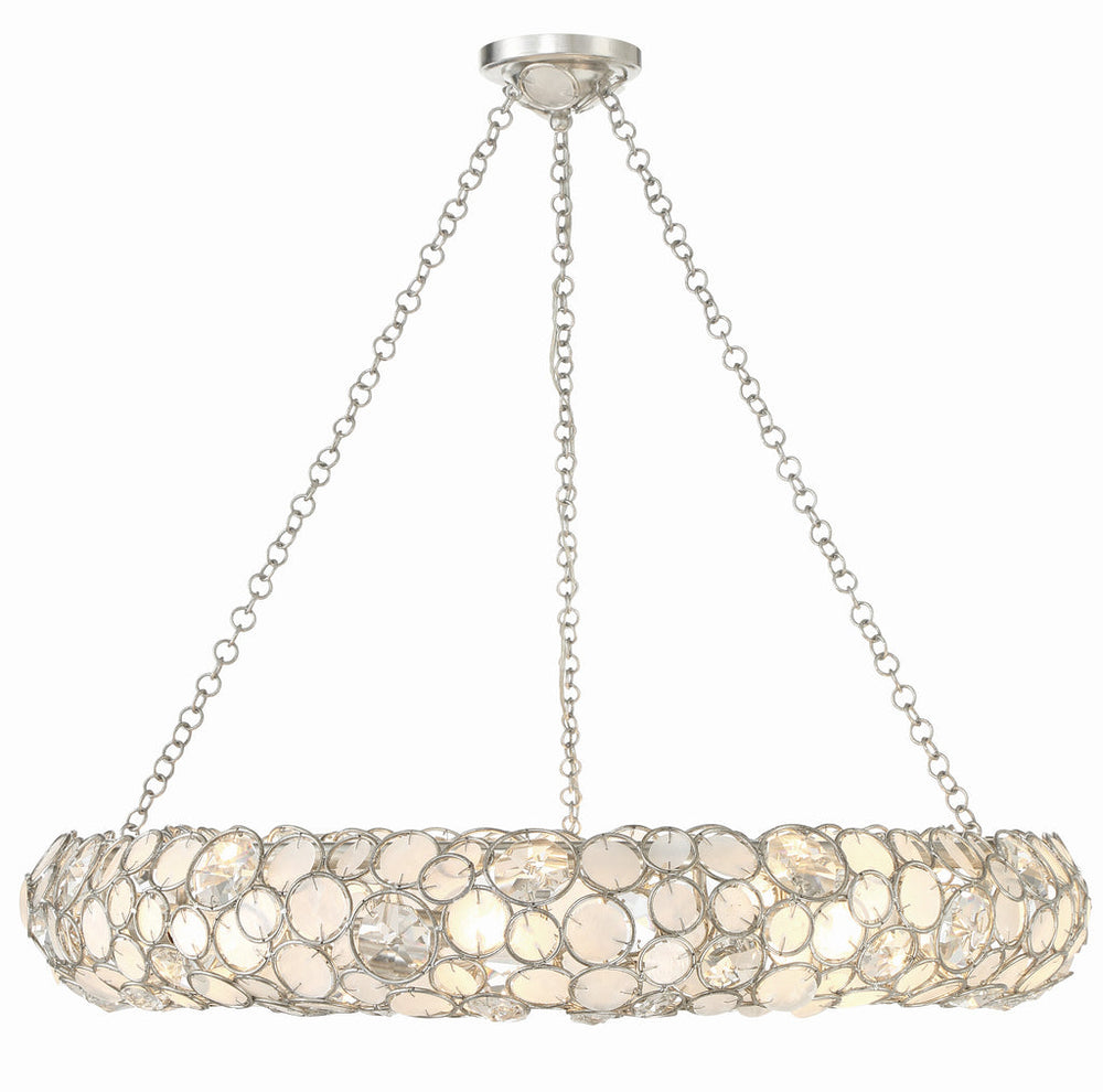 ##Antique Hardware## Palla 8 Light Antique Silver Chandelier