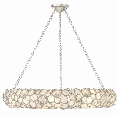 ##Antique Hardware## Palla 8 Light Antique Silver Chandelier