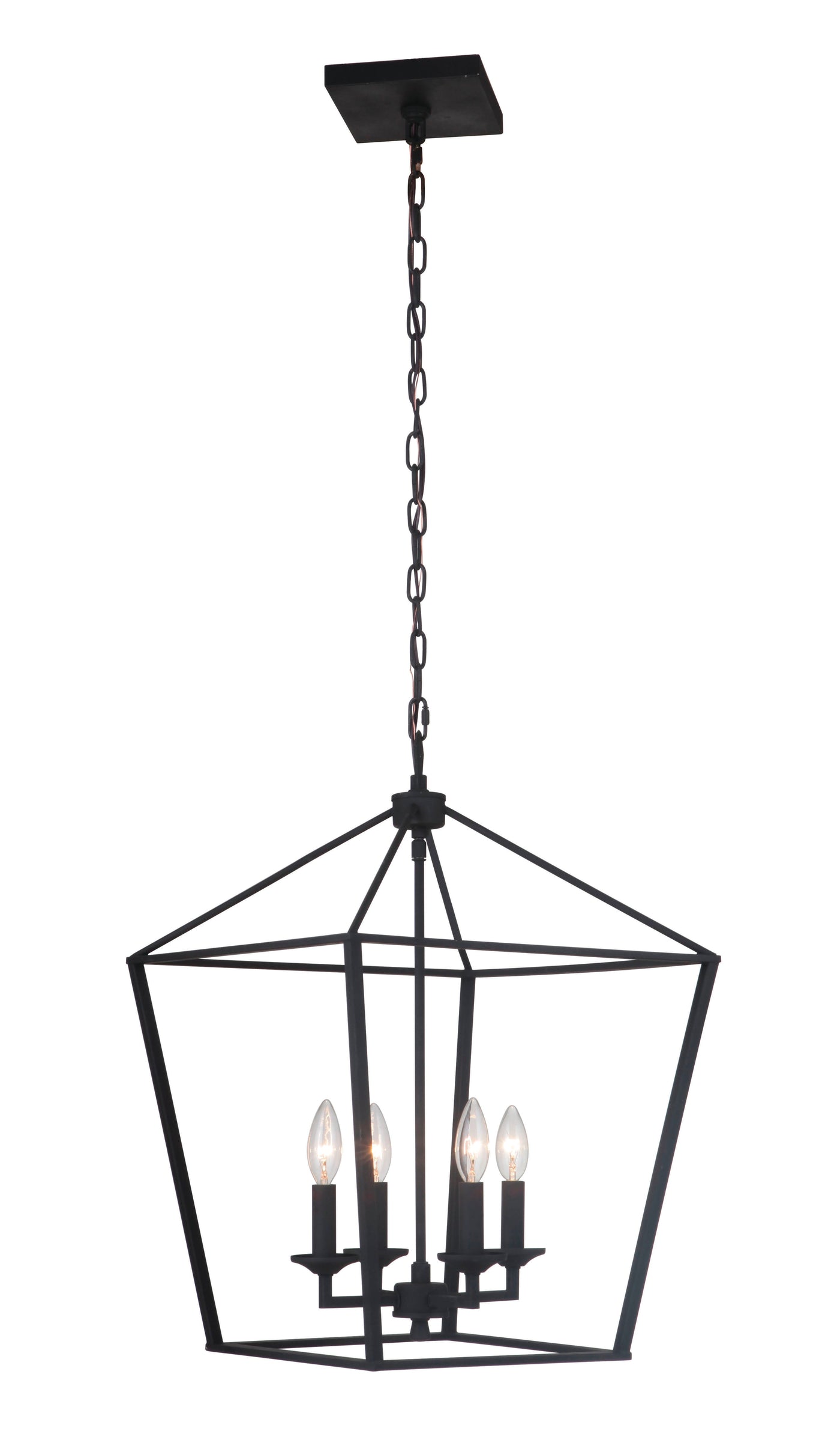 ##Antique Hardware## Flynt 4 Light Medium Foyer in Flat Black