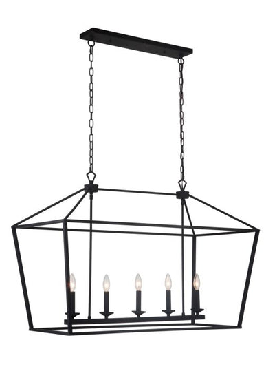 ##Antique Hardware## Flynt 5 Light Island in Flat Black