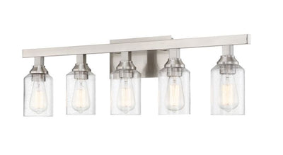 ##Antique Hardware## Chicago 5 Light Vanity in Brushed Polished Nickel