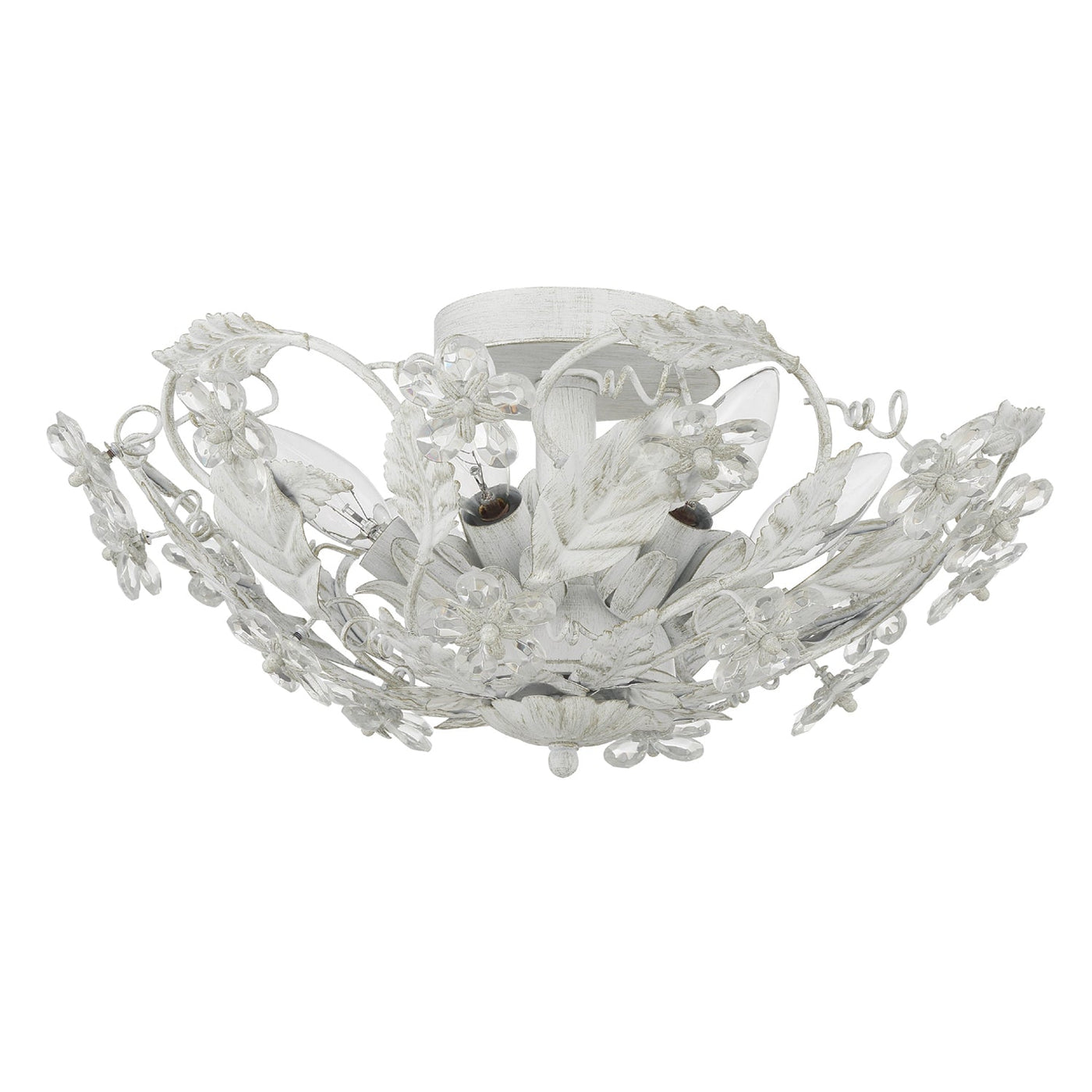 ##Antique Hardware## Paris Market 6 Light Antique White Semi Flush Mount