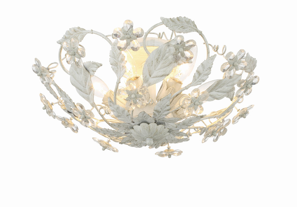 ##Antique Hardware## Paris Market 6 Light Antique White Semi Flush Mount