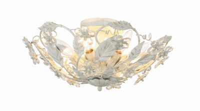 ##Antique Hardware## Paris Market 6 Light Antique White Semi Flush Mount