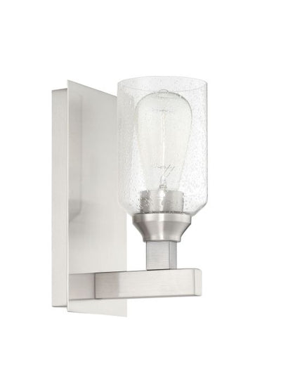 ##Antique Hardware## Chicago 1 Light Wall Sconce in Brushed Polished Nickel