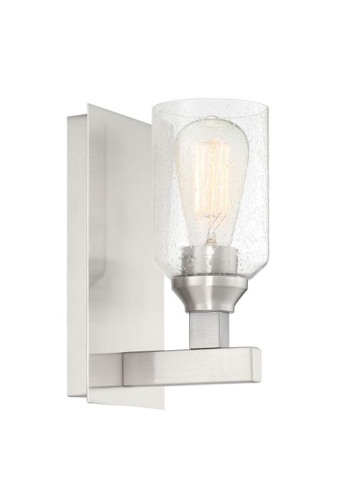 ##Antique Hardware## Chicago 1 Light Wall Sconce in Brushed Polished Nickel