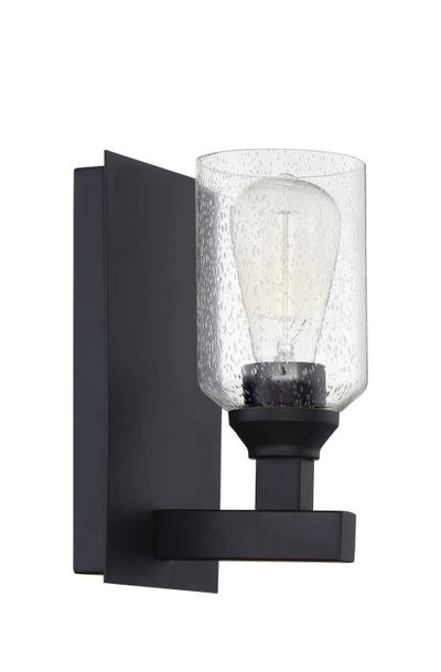 ##Antique Hardware## Chicago 1 Light Wall Sconce in Flat Black