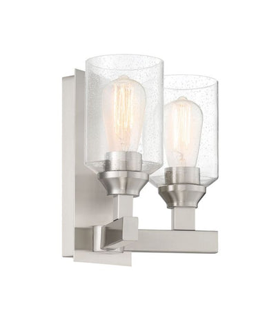 ##Antique Hardware## Chicago 2 Light Wall Sconce in Brushed Polished Nickel