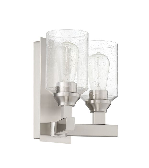 ##Antique Hardware## Chicago 2 Light Wall Sconce in Brushed Polished Nickel