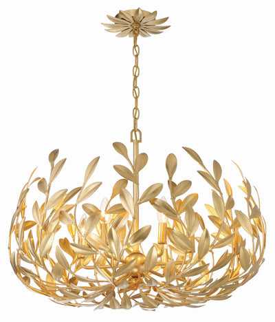 ##Antique Hardware## Broche 6 Light Antique Gold Chandelier