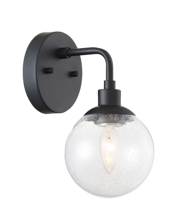 ##Antique Hardware## Que 1 Light Wall Sconce in Flat Black