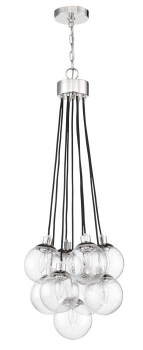 ##Antique Hardware## Que 9 Light Pendant in Chrome