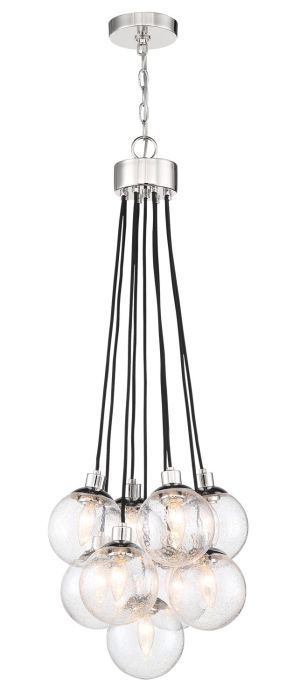 ##Antique Hardware## Que 9 Light Pendant in Chrome