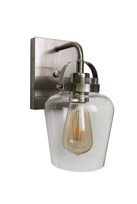 ##Antique Hardware## Trystan 1 Light Wall Sconce in Brushed Polished Nickel